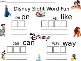 Disney Sight Word Fun- Editable