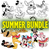 Disney Summer Bundle Coloring Pages-Clipart