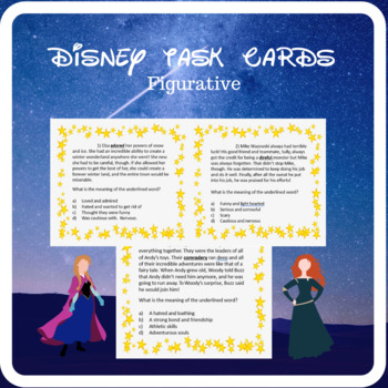 Preview of Disney Task Cards Context Clues
