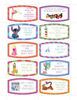 Disney Test Encouragement Candy Notes by Mickey Teaching  TpT