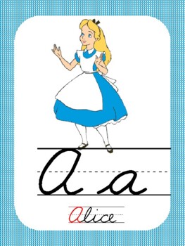 Preview of Disney Themed Cursive Alphabet