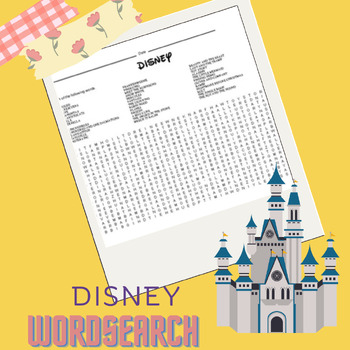 disney themed word search by mccrady english teachers