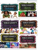 Disney VOICE LEVEL charts with visuals