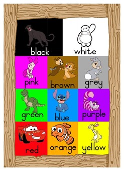 Disney colour chart by Messy Is Learning | Teachers Pay Teachers
