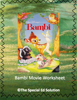 Preview of Disney's Bambi Movie Worksheet - Distance Learning