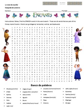 Preview of Disney's Encanto - Crossword & Wordsearch
