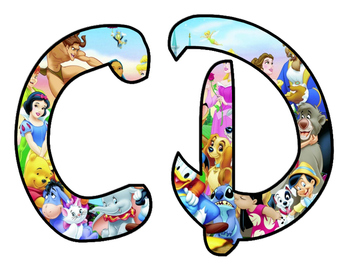 Disney Style Script Upper Case And Number Letters Tpt