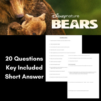 Preview of DisneyNature: Bears Worksheet, No-Prep, Key Included