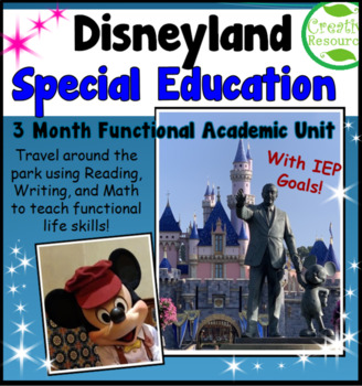 Preview of Disneyland Distance Learning Special Education Life Skills Math & Reading