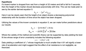 Preview of Displacement of a Marker: Sample Planning an Investigation (Criterion B)