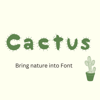 Preview of Display Fonts, Cactus Font, Creative font, funny Fonts