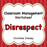 Disrespect Worksheets for First-time, Then Repeat Offenders