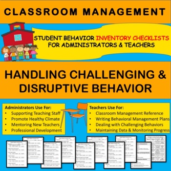 Preview of Disruptive Behavior Inventory Checklists & Strategies | Classroom Management