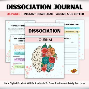 Preview of Dissociation Journal 35pages | Therapy Journal | Dissociation Conversation