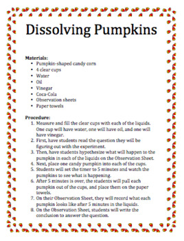 Preview of Dissolving Pumpkins Experiment