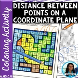 Distance Between Two Points Activity Coloring Worksheet