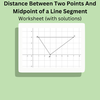 Distance Between Two Points And Midpoint of a Line Segment Worksheet No ...