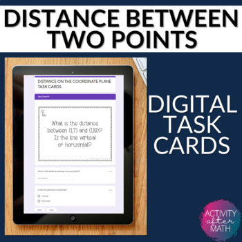 Preview of Distance Between Two Points Coordinate Plane Digital Task Cards