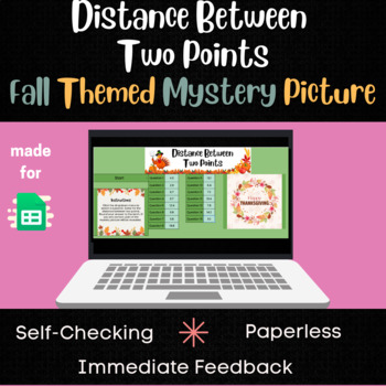 Preview of Distance Between Two Points - Fall and Thanksgiving Digital Math Activity