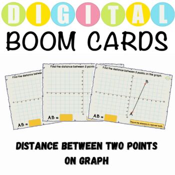 Preview of Distance Between Two Points Using The Pythagorean Theorem- Boom Cards™