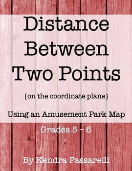 Preview of Distance Between Two Points {Using an Amusement Park Map}