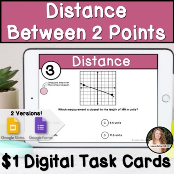 Preview of Distance Between Two Points on the Coordinate Plane Digital Activity Task Cards