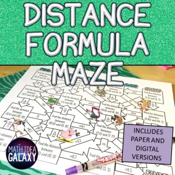 Preview of Distance Formula Activity- Printable & Digital Resource