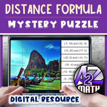 Preview of Distance Formula Activity Digital Pixel Art Mystery Puzzle