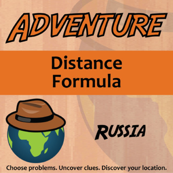 Preview of Distance Formula Activity - Printable & Digital Russia Adventure Worksheet