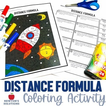 Preview of Distance Formula Color by Number Activity