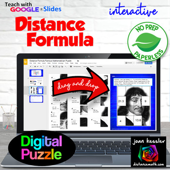 Preview of Distance Formula Digital Mystery Puzzle
