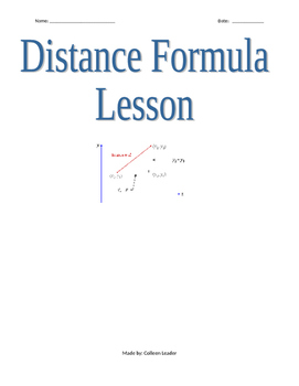 Preview of Distance Formula Lesson