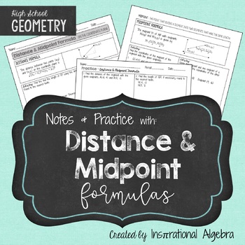 Preview of Distance Formula & Midpoint Formula: Notes & Practice