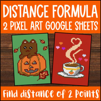 Preview of Distance Formula Pixel Art | Distance Two Points Pythagorean Theorem | Google