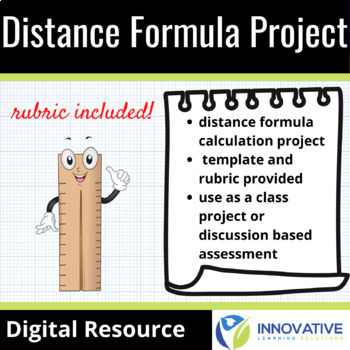 Preview of Distance Formula Project (Template & Rubric Included)