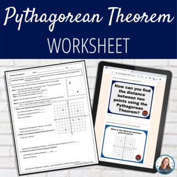 Preview of Distance Formula with the Pythagorean Theorem Worksheet