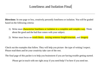 creative writing about loneliness