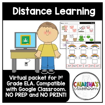 Preview of Distance Learning - 1st Grade ELA - Virtual Packet - NO PREP - NO PRINT