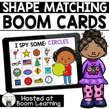 Preview of Distance Learning- 2D Shape Matching Boom Cards Deck for Preschool