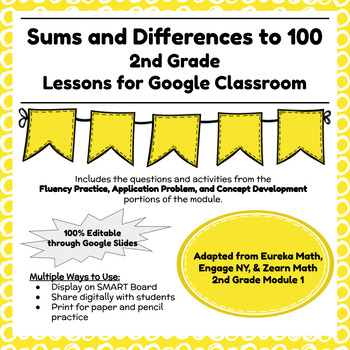 Preview of Digital & Printable Engage NY Grade 2 Math Module 1 Google Slides Lessons