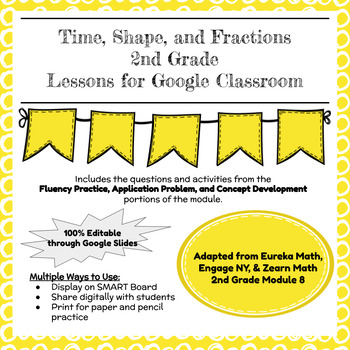 Preview of Digital & Printable Engage NY Grade 2 Math Module 8 Google Slides Lessons