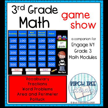 Preview of Distance Learning 3rd Grade Math Review Game Show