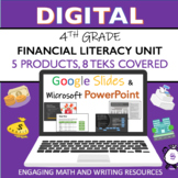 Distance Learning: 4th Grade Financial Literacy TEKS Unit Bundle