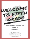 Distance Learning 5th Grade Back to School Night Welcome Packet *EDITABLE*