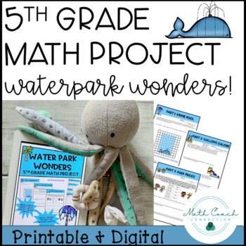 Preview of 5th Grade Math Project | Waterpark Wonders | 5th Grade Fractions & Measurement