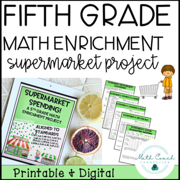 Preview of Fifth Grade Decimals & Fractions Math Enrichment Project