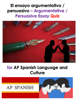 Preview of Distance Learning: AP Spanish Argumentative Persuasive Essay | Questions or Quiz