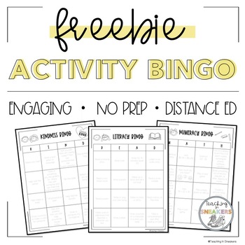 Preview of Distance Learning - Activity Bingo - Character Ed, Literacy and Numeracy!