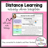 Distance Learning Activity Ideas Template *EDITABLE*