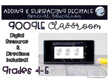 Preview of Distance Learning Adding & Subtracting Decimals for Special Education